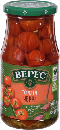 Canned Tomatoes Veres 500 g pack. marinated Cherry