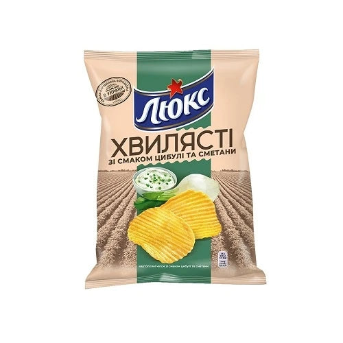 Chips 125 g Deluxe with the taste of sour cream and onion fluted m/pack