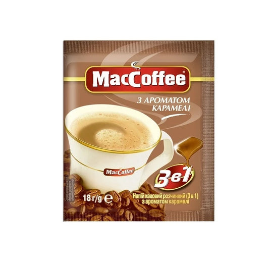 Coffee drink 18 g MacCoffee with the aroma of caramel instant stick (3 in 1)